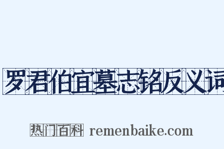 罗君伯宜墓志铭反义词是什么意思的图片